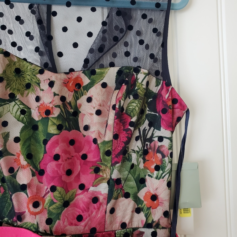 Party dress with netting overlay